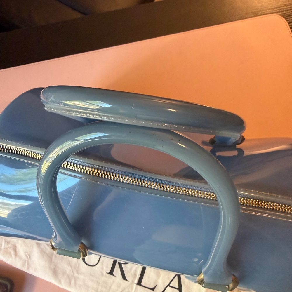 Furla Patent Leather Dome Satchel in Royal Blue - Picture 11 of 16